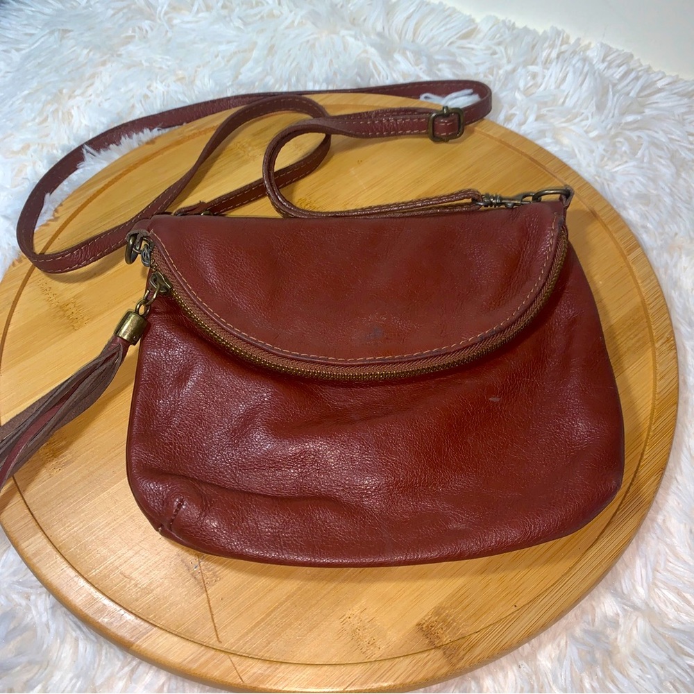 BORSE IN PELLE Purse Brown Genuine Leather MADE IN ITALY Small Crossbody Bag